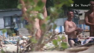 Sexy nudist brunette hidden beach video