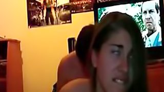 Sexy Amateur Brunette Teen Gets Fucked Doggy Style On Webcam