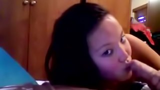 Amateur Asian is sucking dick very cute