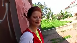 Rosses the redhead cutie gets laid in a public place
