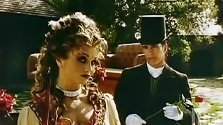 Curvy cowgirl in nylon stockings gets her pussy licked then drilled hardcore outdoors