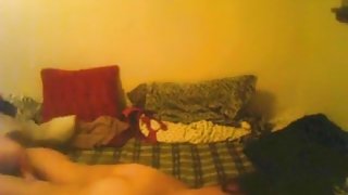 Brunette girl with big booty has doggystyle and cowgirl sex on the bed