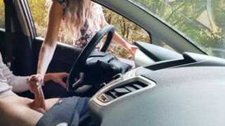 Public dick flash in car. Gorgeous stranger girl caught me jerking off in public and helped me. P. 1