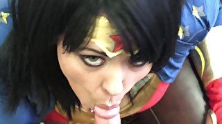 Wonderwoman Fucked and gets 3 Facials
