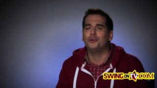Naughty swingers discussing anal sex for the show