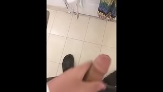 Big cock teen masterbaiting in the bathroom