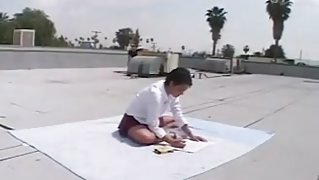 Rooftop Fuck For Brunette college girl