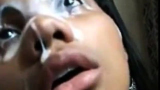 Indian girl blows with cum covered fac