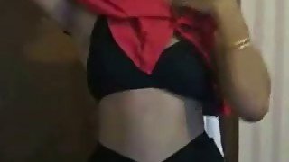 Homemade solo tape with Indian chick stripping in front of a cam
