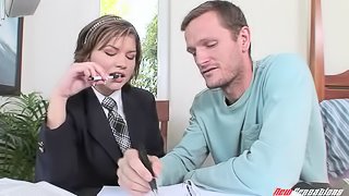 Tutor seduces his teen student and fucks her with a big cock