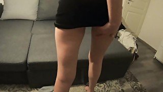 Amateur in hot mini dress with tight ass anal