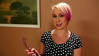 A blonde punk rock chick has a screaming orgasm with her toy