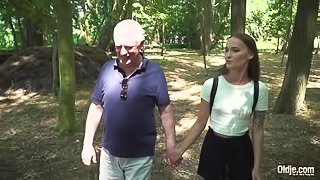 Russian Teen Romantic Sex with old man horny and fuckable
