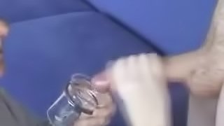 Kinky slut drinks cum out of a glass and loves the taste