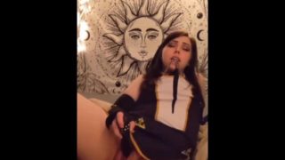 Sexy Nun Masturbates With Dildo While Alone
