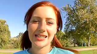 Redhead babe Cameron Love gets down in her mouth