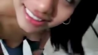 Hot Asian girl sucks and deepthroats a cock in POV video