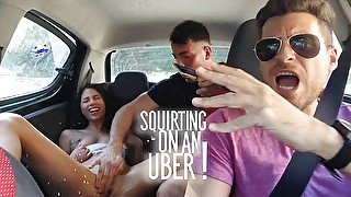 SQUIRTING AND SUCKING ON AN UBER! FACIAL AND SWALLOW INCLUDED! WHATCH THE FIRST PART AS WELL!