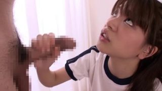 Seductive stubbly Japanese teen slut Rina Osawa gives an amazing BJ