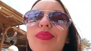 Hot Lips Brunette in Sexy Outdoor Video