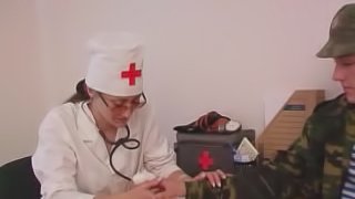 He has a big cock to fuck the horny nurse with