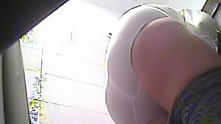 Voyeur pissing with big ass chick