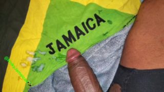 Busting A nut on my Jamaican Flag @KinkyJamaican