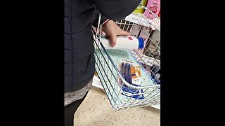 Step mom two cumshot in public supermarket fucking step son