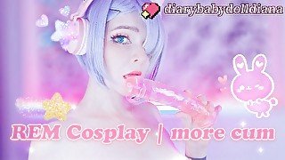 REM COSPLAY🍓my pussy is completely filled with cum💦