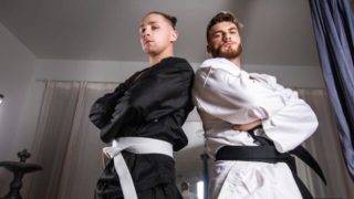Ninja-themed anal scene with William Seed and Calvin Banks
