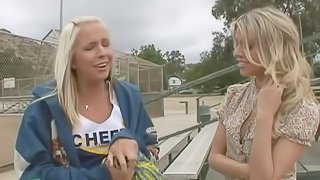 Two chicks bring home a cheerleader for a lesbian threesome