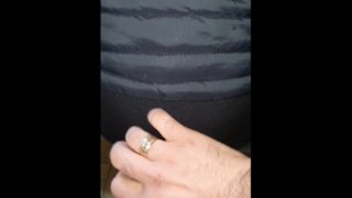 Step son stuck dick into step mom fucking her through leggings to cum