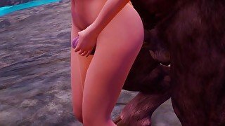 Furry Minotaur vs Horny Girl  Big Cock Monster  3D Porn Wild Life