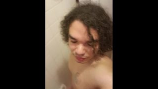Genitaliusprime-Barely legal latino teen boy jerks off big dick in shower