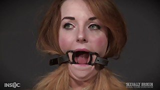 Teen slut Kate Kennedy forced a cock down her throat in bondage