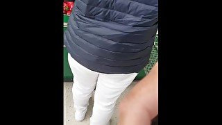 Step mom seduced and fucked by step son in the supermarket while Husband shopping food