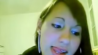 Latina Fingers on Webcam