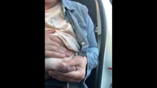 Milkymama talks to a fan while squirting milk in public 