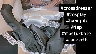  in a maid ejaculates with masturbation ♡