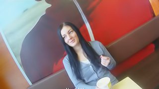 Russian brunette called Alla gets fucked doggy style in homemade clip