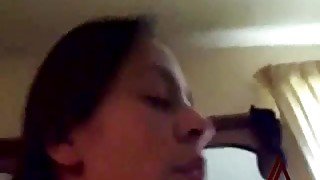 Sexy POV sucking and fucking with a tasty brunette