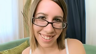 Nerdy girl is going to show her passion on a cock