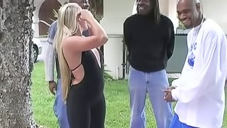 Busty Blonde Gets Fucked Hard In All Of Her Holes By Three Black Guys