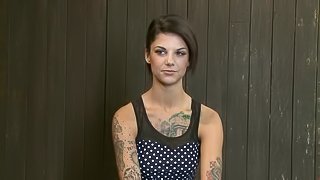 Highly Tattooed Babe Bonnie Rotten Gets Toyed During Bondage Session