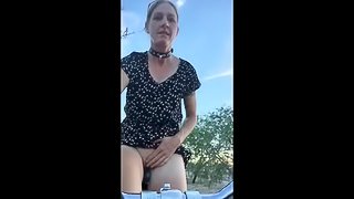 Butt Plug Bike Riding Masturbation Orgasm Outside