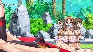 Busty hentai girl tits fucks and sucks dick outdoor