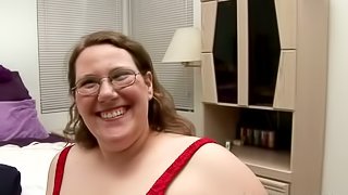 Busty BBW Geek In Glasses Gets Laid By Horny Fucker