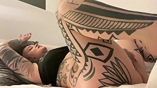 Tattooed slut horny in air bnb