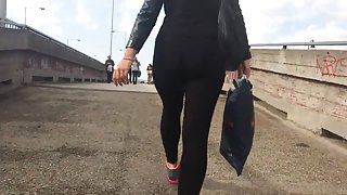 Cum behind girls in public 06