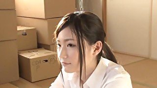 Skinny Japanese chick Mizuki Noa moans while getting fucked from behind